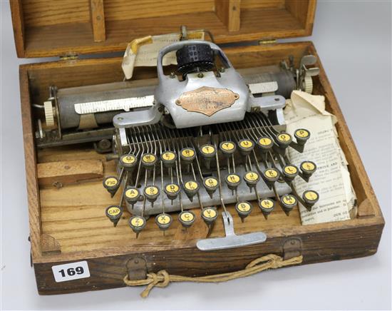 A Buckensderfer Typewriter L.30cm